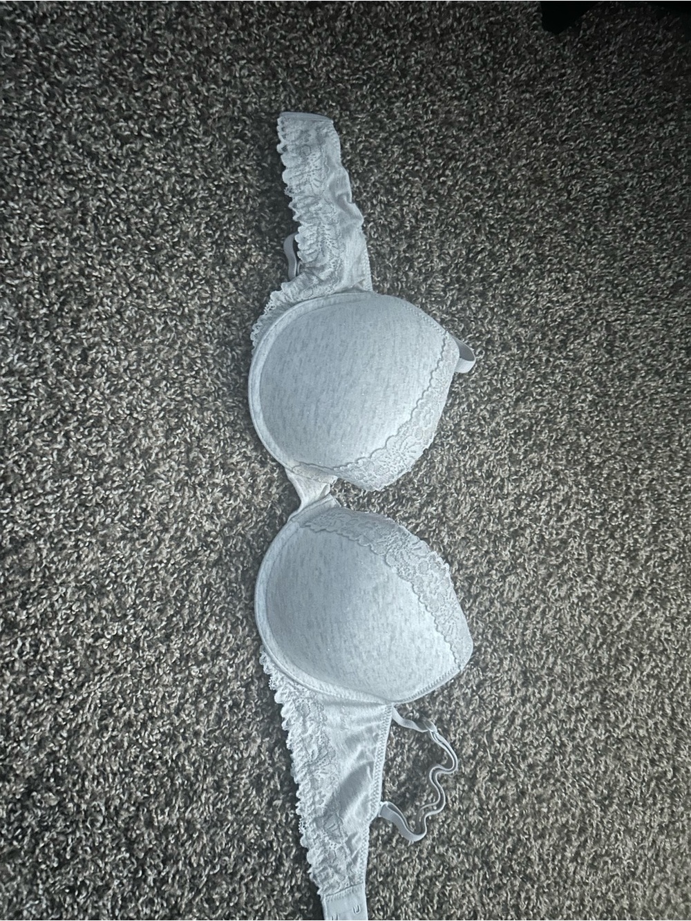PINK Victoria's Secret White Lace-Trim Lightly Padded Bra